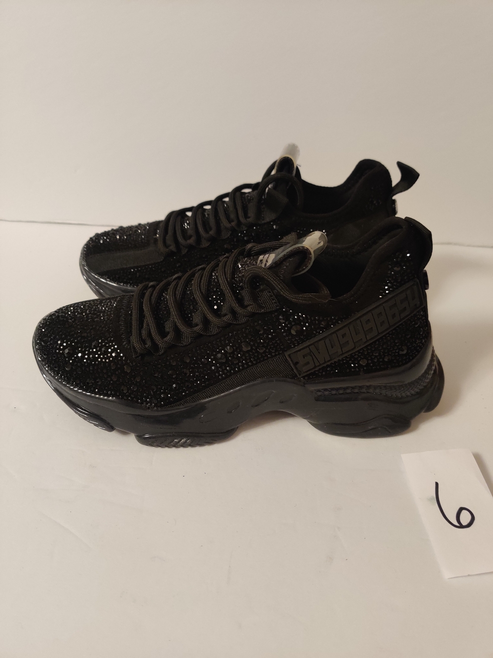 Steve Madden Maxima-R Black Rhinestones Sneakers 7.5